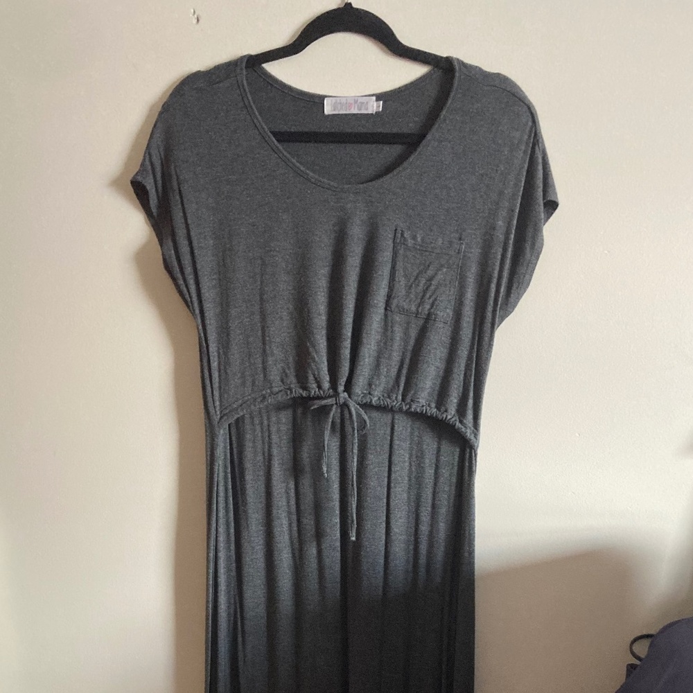 Latched Mama Maxi Grey Nursing Dress